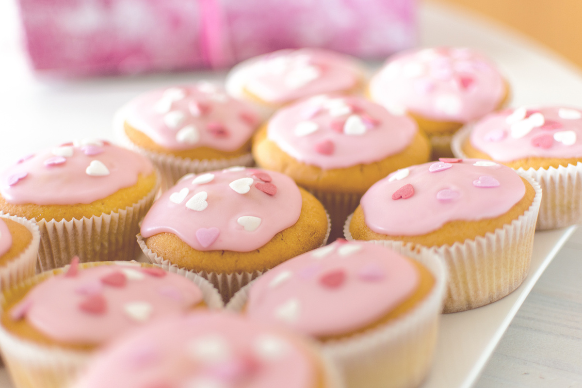 Pink Cupcakes with Frosting