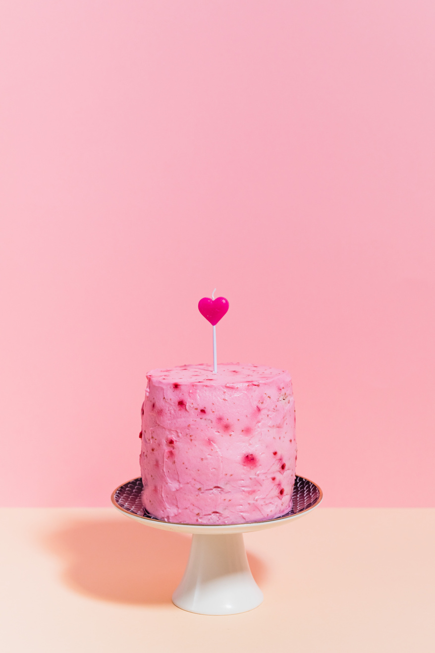 Pink Cake on a Pink Background 